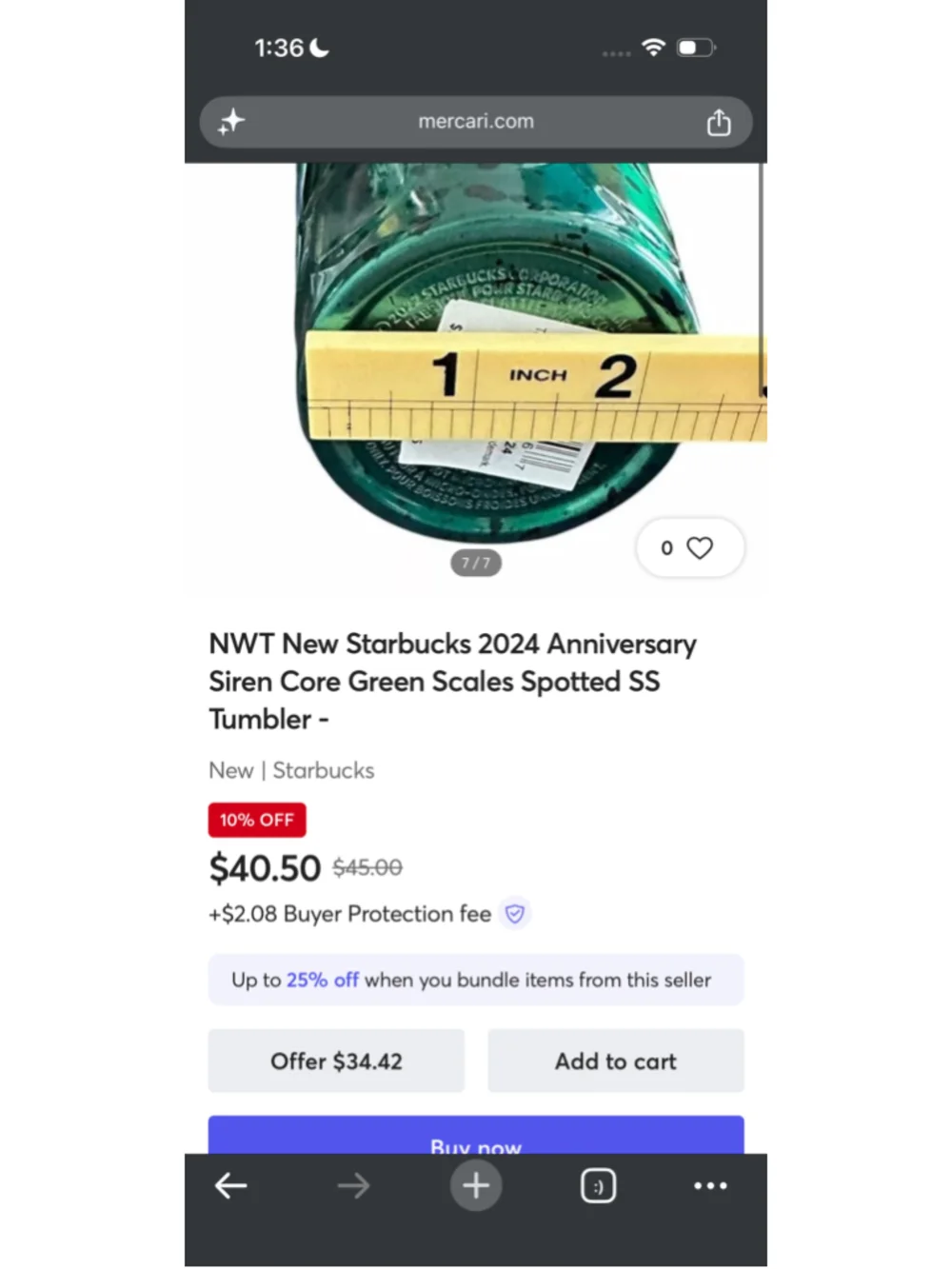 NWT New Starbucks 2024 Anniversary Siren Core Green Scales Spotted SS Tumbler